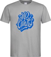 Grijs T-shirt met  " No Limits " print Blauw size XL