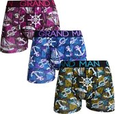 3 pack Fine man 2012  boxers fantasie print bootjes  M