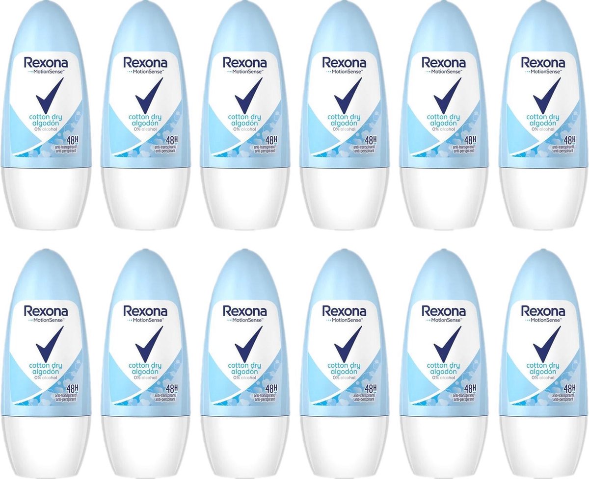 Rexona Deo Roller 48H Cotton Dry - JUMBOPAK 12 x 50 ml