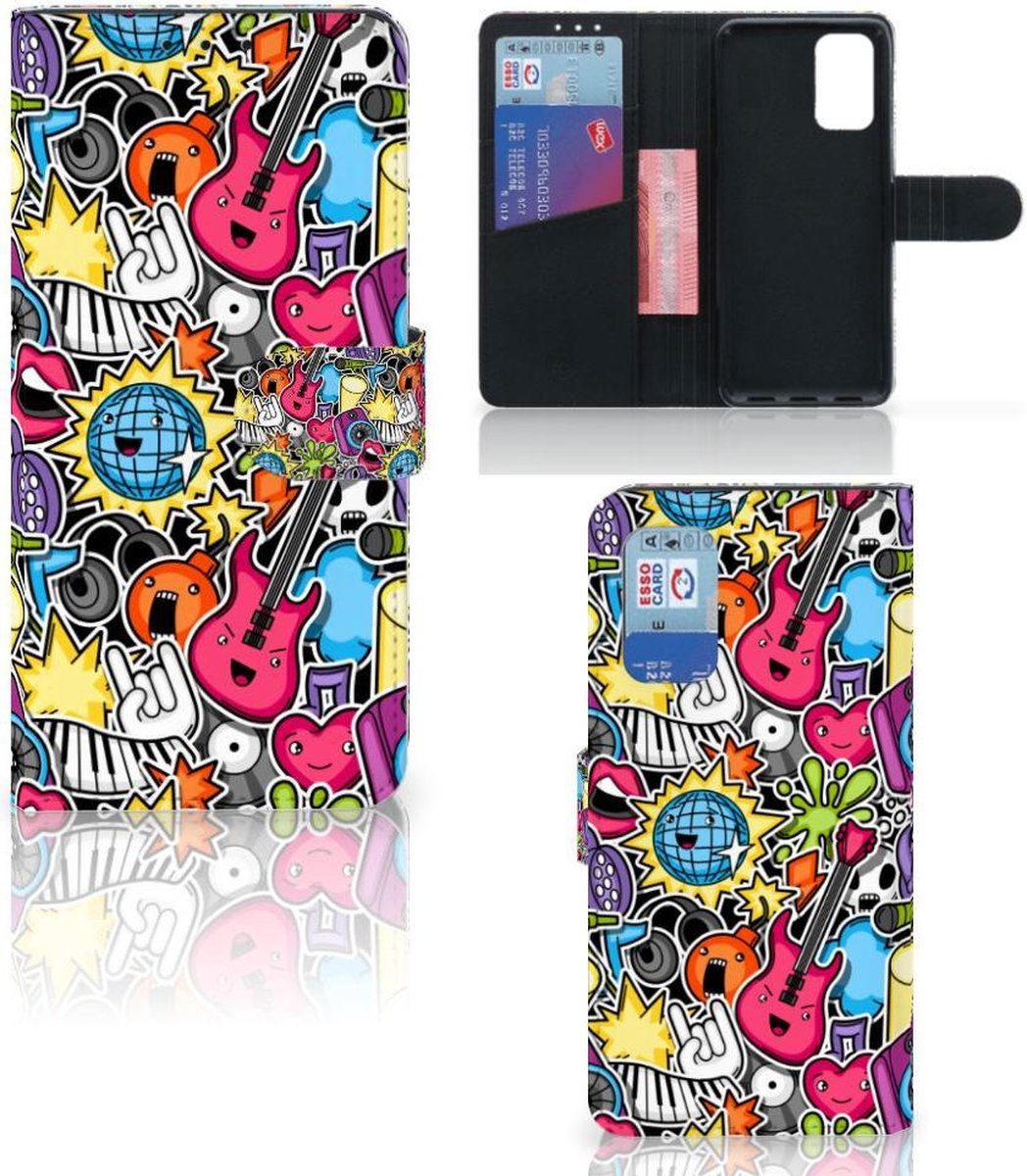 Samsung Galaxy A32 4G Wallet Case met Pasjes Punk Rock