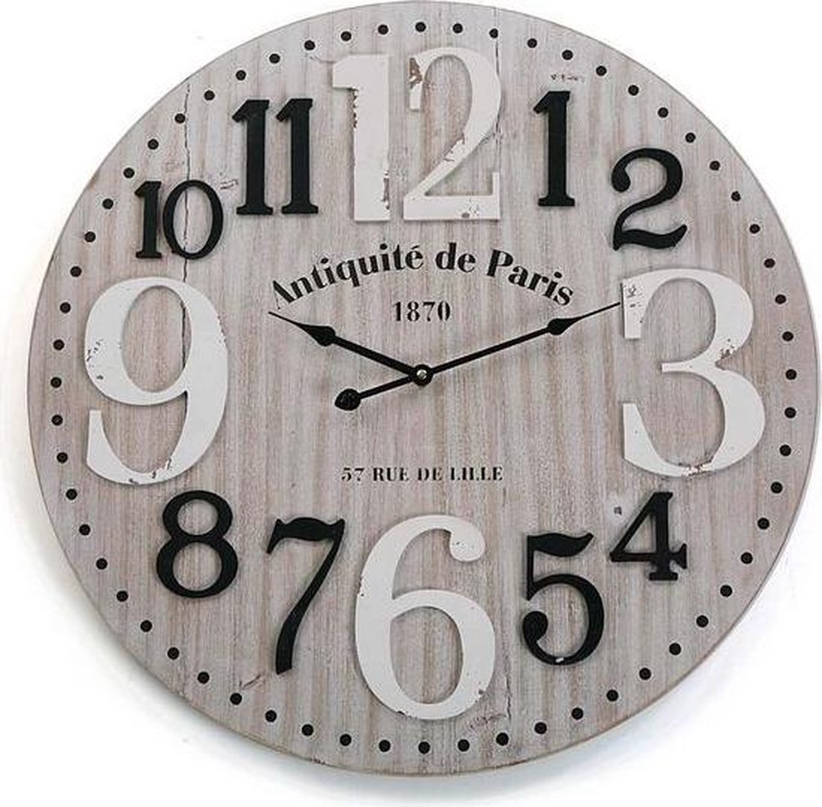 MDF HOUTEN WANDKLOK (4,5 X 60 X 60 CM) - HANKLOK - MUURKLOK - DECORATIVE KLOK - KAMERKLOK - KANTOORKLOK - KEUKENKLOK