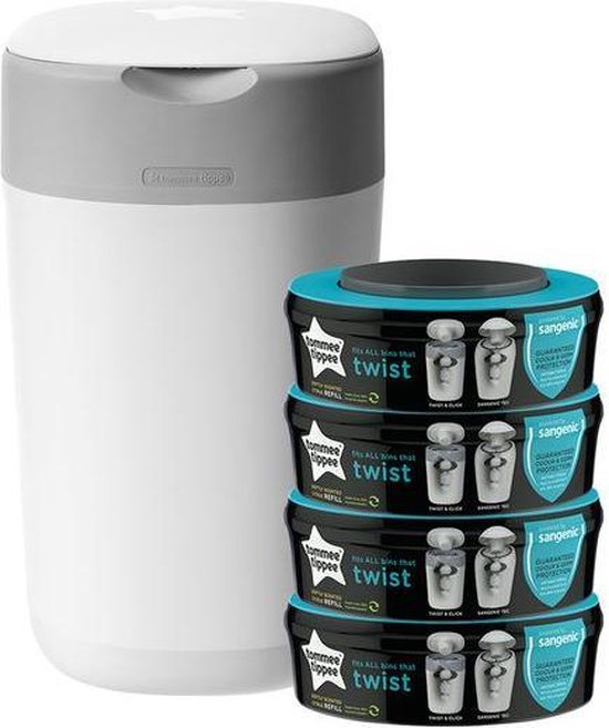 Tommee Tippee Poubelle à Couches Twist & Click + 6 Recharges