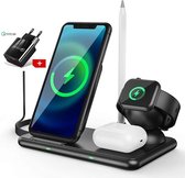 DrPhone DFC3 4-in-1 Draadloos Oplaadstation – 15W –Qi Smartphone Oplader Geschikt voor o.a Apple Watch & Airpods 2(PRO) / Buds Pencil & Smartphones