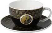 Goebel® - Lotus | Koffie / Thee kop en schotel "Yin Yang Zwart" | Cappuccino, 250ml