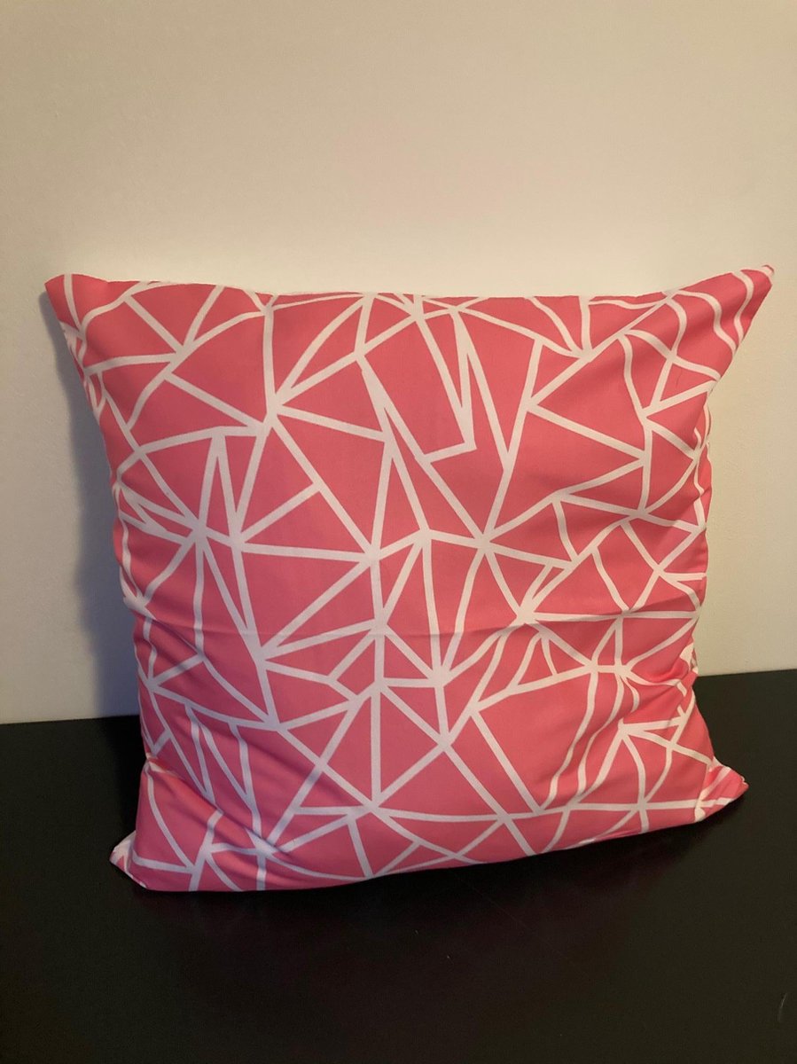 Kussenhoes Pink-White - Roze-Wit - Sierkussen - 45x45 cm