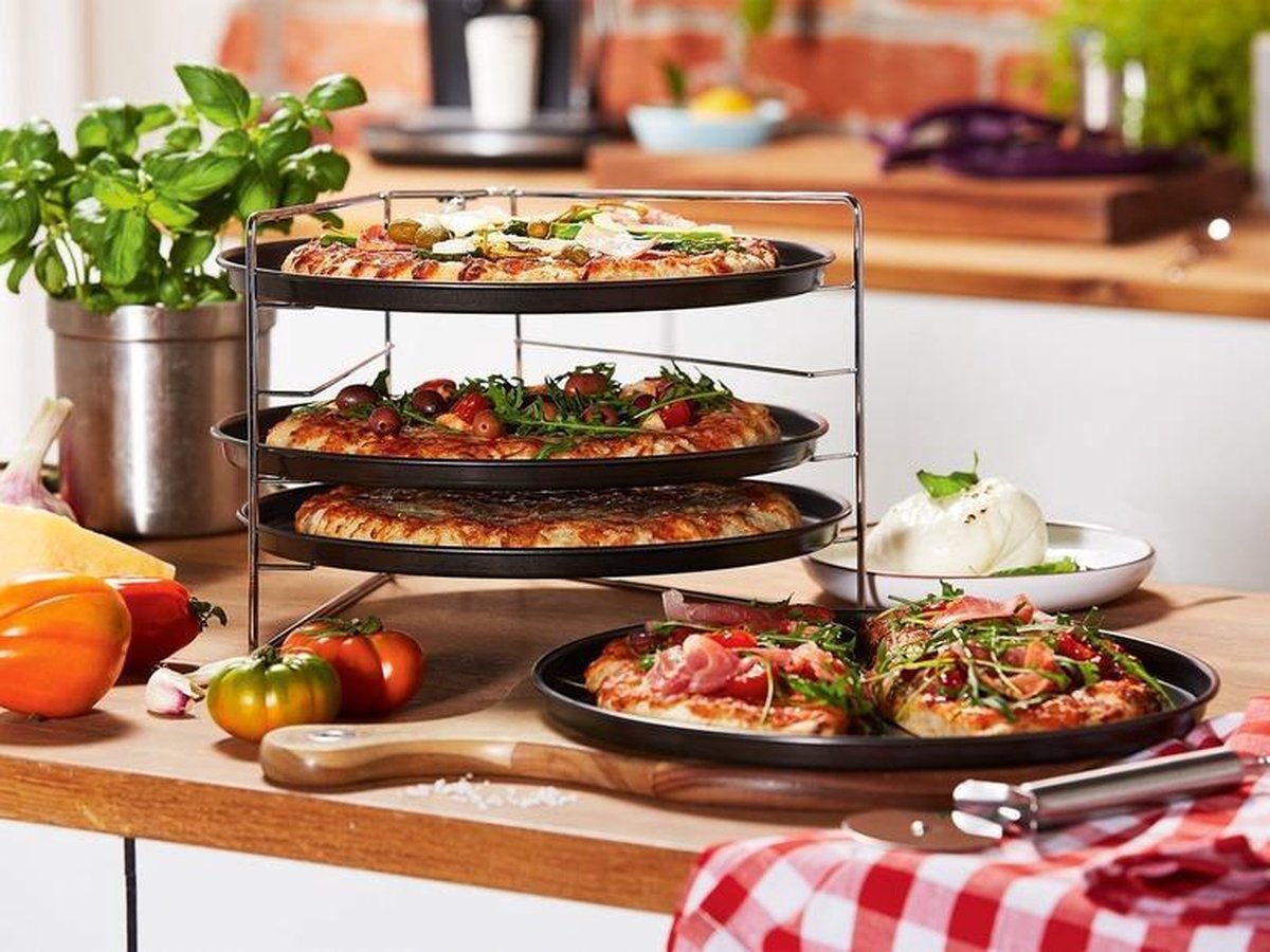 Pizza - Pizzarek - Pizza oven - Zenker - Pizzabakset - 5 delige set voor 4  pizza's - Ø... | bol