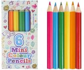 12 mini KLEURPOTLOODJES 12x 6 STUKS in verpakking /Henbrandt MINI KLEURTJES / UITDEEL POTLOODJES / KINDERVERJAARDAG