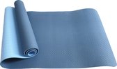 Bol.com Yogamat - Fitnessmat - TPE - Eco Friendly - Non Slip - 183 x 61 x 0.6 cm - Dual Color [Blauw & Licht Blauw] aanbieding
