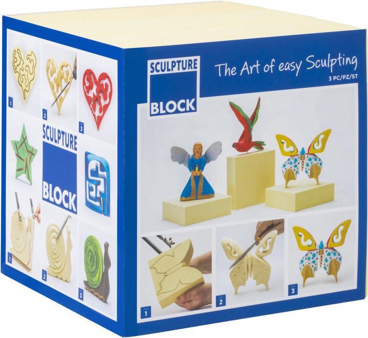 Sculpture Block Set 3 stuks 15x15x5cm