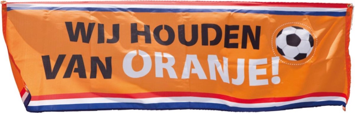 Straatbanner 'Wij houden van Oranje' (74 x 220 cm)