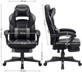 Bol.com Luxe Ergonomische Gaming Chair Bureaustoel Met Voetsteun & Kantelmechanisme - Lendekussen & Hoofdkussen - Ergonomische Luxe Racing Style Design Game Computer Stoel - Voor Gamen/Kantoor/Thuiswerken - Kunstleer - Zwart/Grijs aanbieding Bol.com Luxe Ergonomische Gaming Chair Bureaustoel Met Voetsteun & Kantelmechanisme - Lendekussen & Hoofdkussen - Ergonomische L... aanbieding