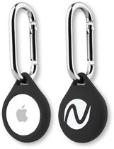 Nexibo Apple Airtag-sleutelhanger - Hoesje - Hanger - Case - Houder - Cover - Siliconen - Zwart