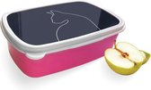 Lunch Box Rose avec Chat Contour Design