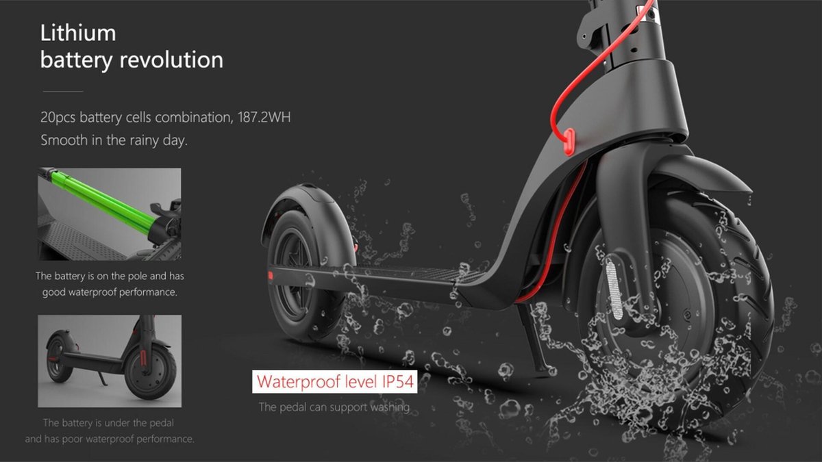 X7 - Elektrische step/E- Scooter met uitneembare accu - Zwart | bol.com