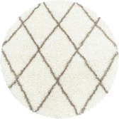 Rond berber vloerkleed - Agadir Lines Creme Beige Ø 160cm