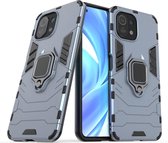 Xiaomi Mi 11 Lite hoesje - MobyDefend Dubbelgelaagde Pantsercase Met Standaard - Navy blauw - GSM Hoesje - Telefoonhoesje Geschikt Voor: Xiaomi Mi 11 Lite