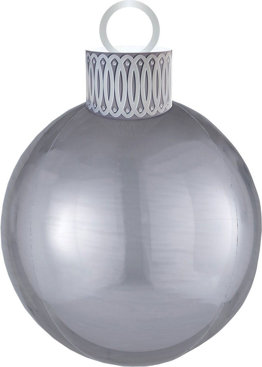 Amscan by Riethmuller - Riethmüller - Folieballon ORBZ Kerstbal Zilver - 35 cm