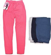 Meisjes legging 4-pack kinderlegging gestipt kinderkleding roze/grijs/blauw/zwart maat 116-122