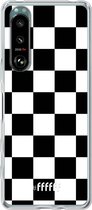 6F hoesje - geschikt voor Sony Xperia 5 III -  Transparant TPU Case - Checkered Chique #ffffff