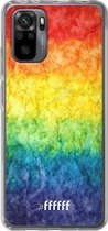 6F hoesje - geschikt voor Xiaomi Redmi Note 10 Pro -  Transparant TPU Case - Rainbow Veins #ffffff