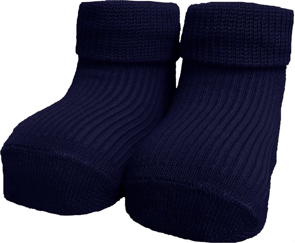 iN ControL 4pack newborn sokjes - RIB - Donker Blauw