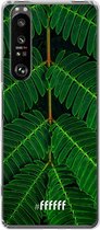 6F hoesje - geschikt voor Sony Xperia 1 III -  Transparant TPU Case - Symmetric Plants #ffffff