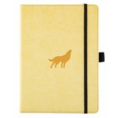 Dingbats* Wildlife A5 Notitieboek - Cream Wolf Stippen - Bullet Journal met 100 gsm Inktvrij Papier - Schetsboek met Harde Kaft, Binnenvak, Elastische Sluiting en Bladwijzer
