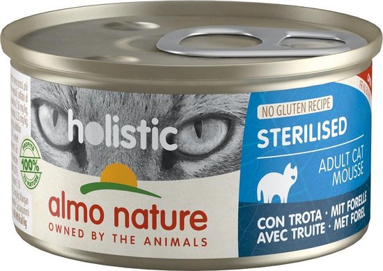 Succesvol Vallen toon Almo Nature Natvoer voor Gesteriliseerde Katten- Holistic Sterilized Mousse  - 24 x 85g... | bol.com
