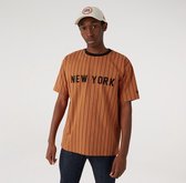 New Era New York Pinstripe Brown Oversized T-Shirt  - M