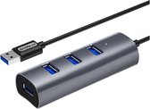 DrPhone DM CH9 Metalen Aluminium 4 poorten USB3.0 Hub - 5Gbps - 300 MB/s / Splitter / Verdeler – Zwart