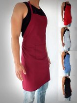 Sens Design Volledig Keukenschort mannen vrouwen - katoen - bordeaux