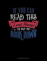 If You Can Read This I Was Forced To Put My Book Down: Storyboard Notebook 1.85