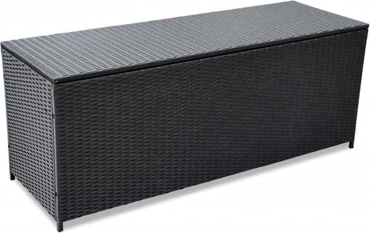 Bol.com vidaXL - Tuinbox - 150x50x60 - cm - poly - rattan - zwart aanbieding