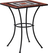 vidaXL Table de bistrot Mosaïque 60 cm Céramique Terracotta et Blanc
