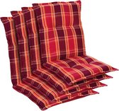 Blumfeldt Prato Set van 4 tuinkussen - stoelkussen - zitkussen lage rug tuinstoel - 50 x 100 x 8 cm - UV bestendig polyester