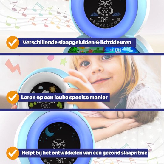 Owly Kinderwekker - Slaaptrainer Kinderen - Digitaal - Met Ring Lamp - Slaapwekker - 8 Slaapgeluiden van TechGenics — afbeelding 5