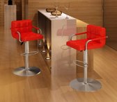 SALE!! - Stoel - 2 stuks - Krukken - Bar - Rood - Kunstleer - Design - modern - Nieuwste Collectie