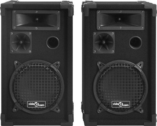 vidaXL Enceintes de scène Hi-Fi 2 pcs Passive Professional 800 W Noir