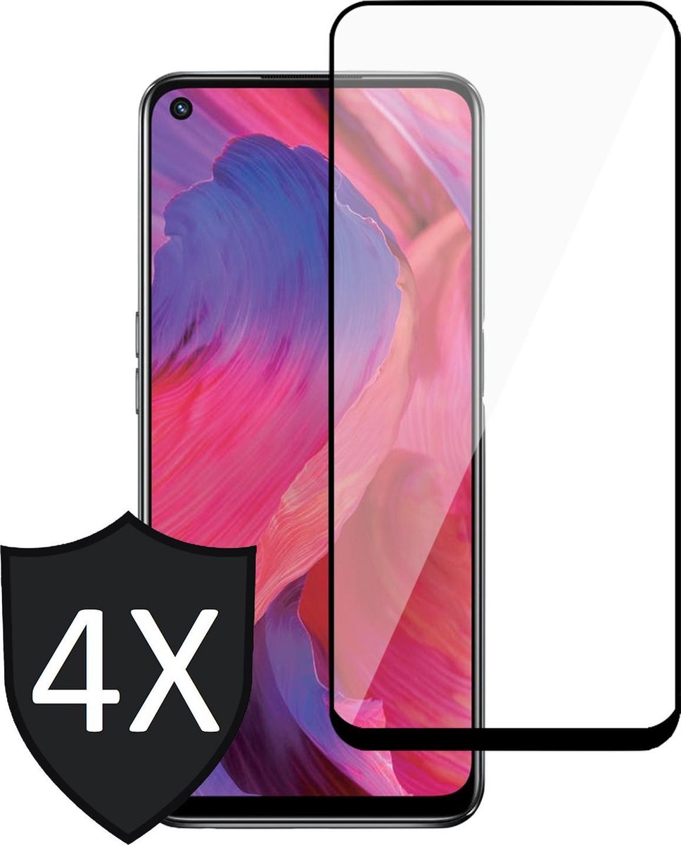 Screenprotector geschikt voor Oppo A74 5G - FullGuard Screen Protector - 4 Stuks