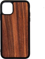 Apple Iphone 11 Pro Max Houten GSM Hoesje Palissander Hout Shockproof TPU Case Hoes Uniek Design Telefoon Zwart Protection Geschenk Kerstmis Vaderdag Moederdag Verjaardag