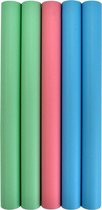 Verhaak Kaftpapier - 5 rollen - Pastel roze/blauw/groen - 4m x 35cm