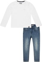 Koko Noko BIO Basics Set(2delig) Jeans NOX en Shirt LS Wit - Maat 74/80
