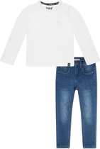 Koko Noko BIO Basics Set(2delig) Jeans NOVAN en Shirt LS Wit - Maat 98/104