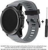 Grijs Siliconen horloge bandje 26mm – NIET Quickfit Compatibel – voor Garmin Fenix 3 / 3 HR / 3 Sapphire / 5X / 6X, D2, Quatix 3, Tactix, Descent MK1, Foretrex 601 en 701 – 26 mm g