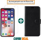 iphone x cover case | iPhone X A1865 full body cover | iPhone X stand case zwart | hoes iphone x apple | iPhone X beschermhoes + iPhone X gehard glas screenprotector