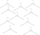 Set van 10 kinder kledinghangers - kleerhangers 35 cm WIT met rokinkepingen