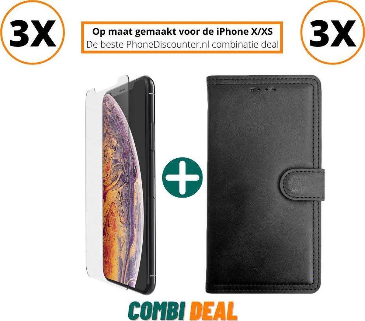 iphone xs cover case | iPhone XS A2098 full body cover 3x | iPhone XS stand case zwart | 3x hoes iphone xs apple | iPhone XS beschermhoes + 3x iPhone XS gehard glas screenprotector