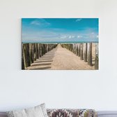 Canvas Schilderijen - Strandpalen op het Strand van Domburg - 90x60 cm | Wanddecoratie | Fotoprint op Canvas | Canvas Schilderij | Woondecoratie voor Woonkamer, Slaapkamer, Kantoor, Gang