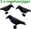 3 x Pigeon Deterrent Crow - Épouvantail - Oiseau de dissuasion - Corbeaux en plastique