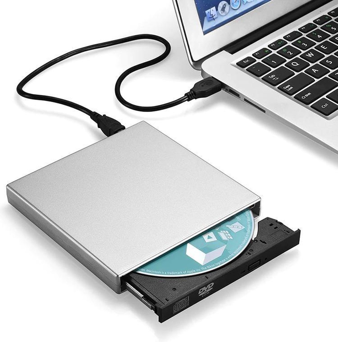 Lecteur DVD Externe, Type C USB 3.0 Portable CD‑R CD‑ROM CD+/‑RW Lecteur  DVD‑ROM pour Ordinateur Portable Graveur de CD ROM Graveur de CD/DVD  Lecteur